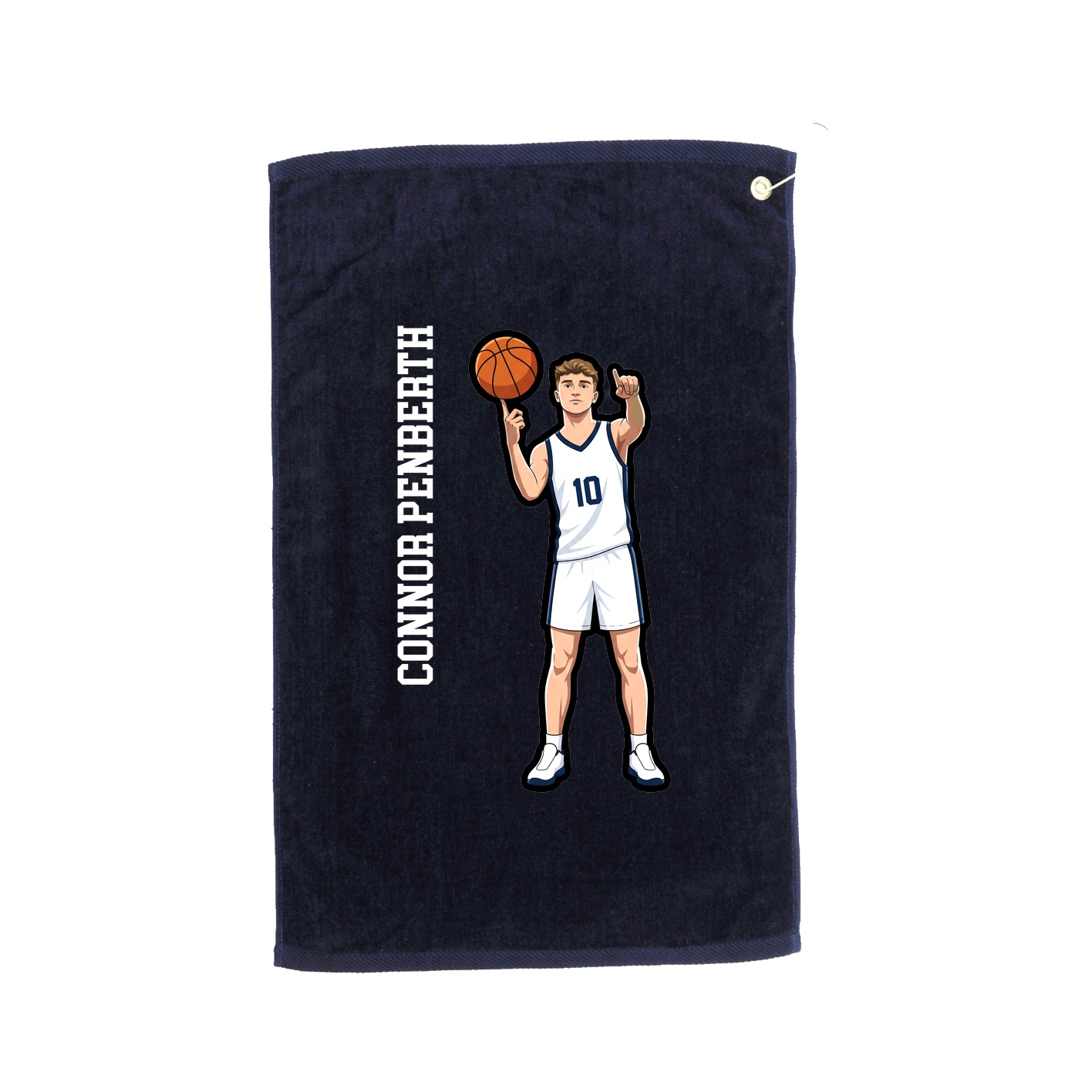 Golf Towel — Name Vertical in Navy