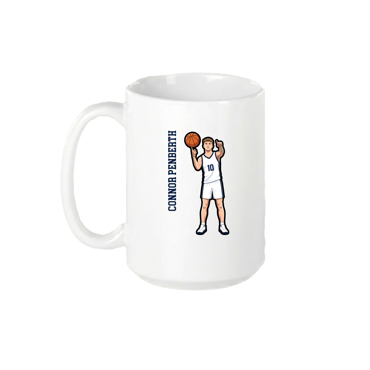 15oz Coffee Mug — Name Vertical in White