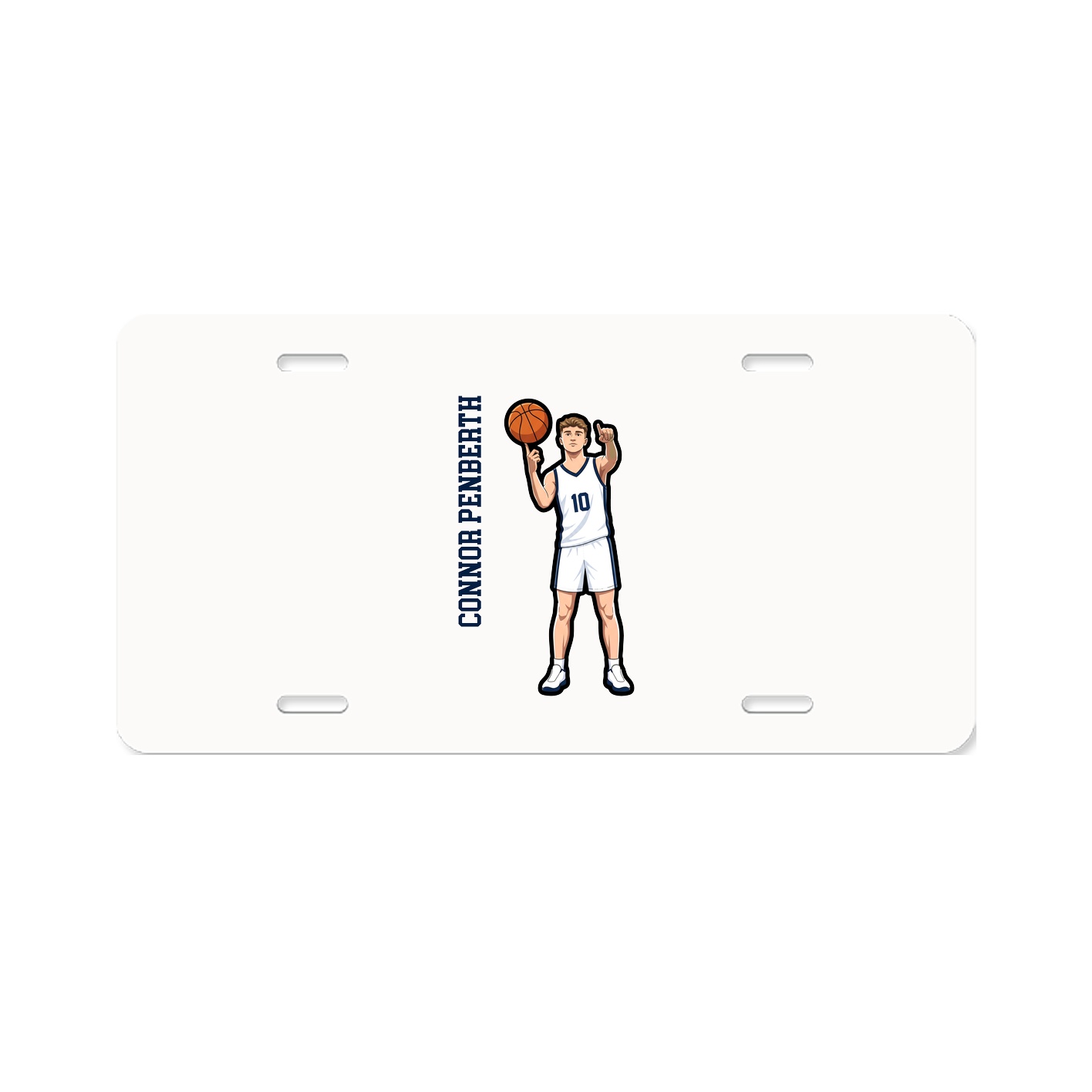 License Plate — Name Vertical in Classic
