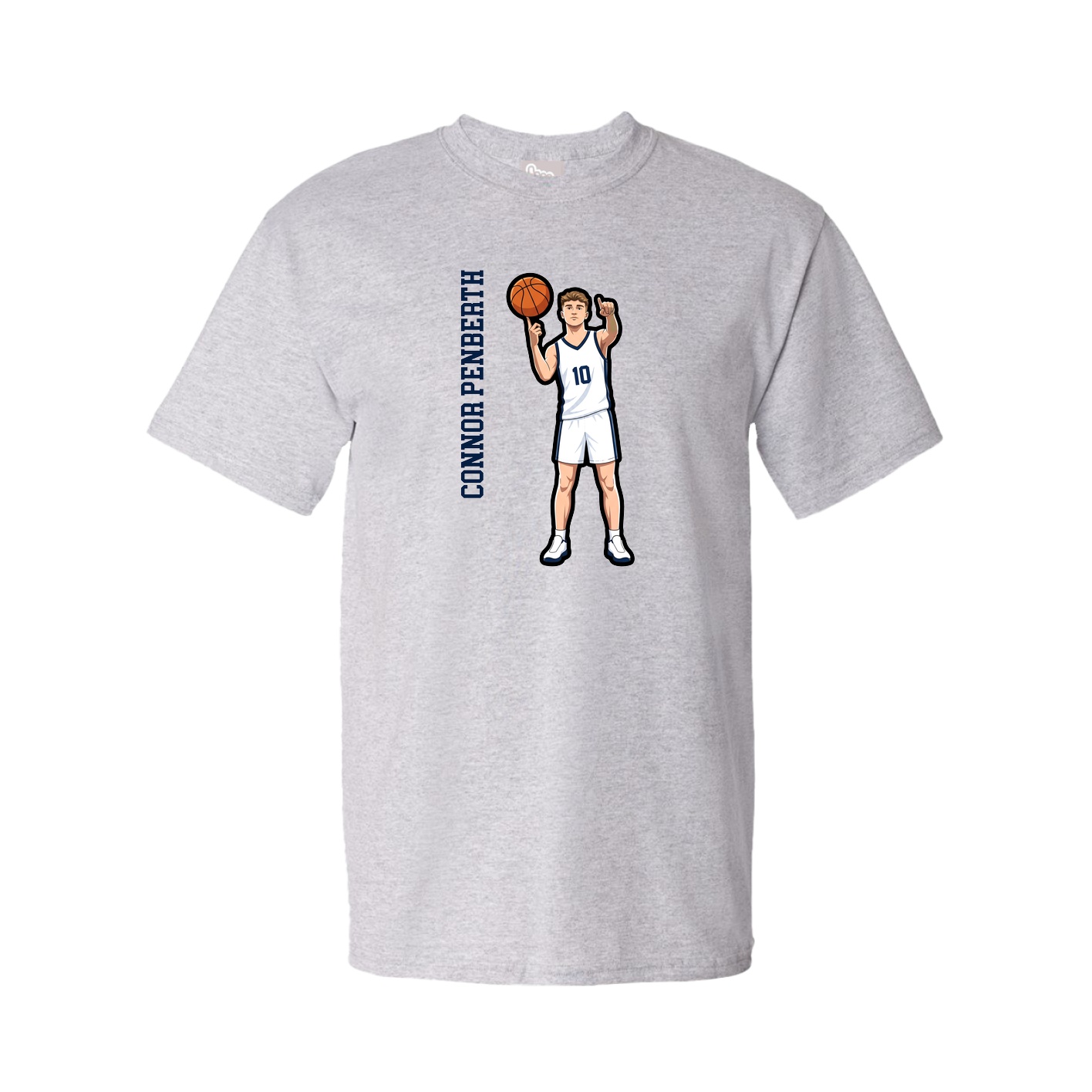 Tee — Name Vertical in Grey