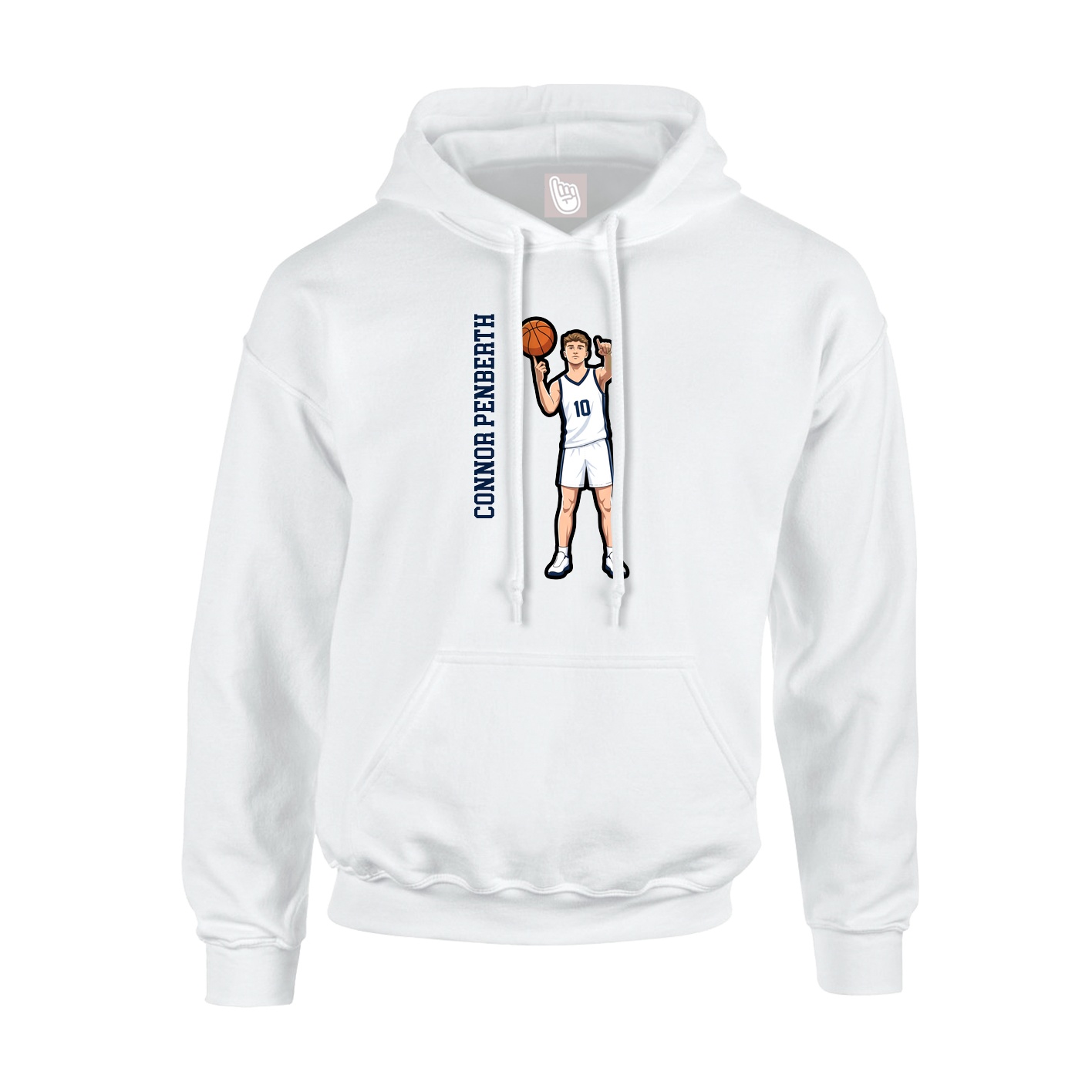 Hoodie — Name Vertical in White