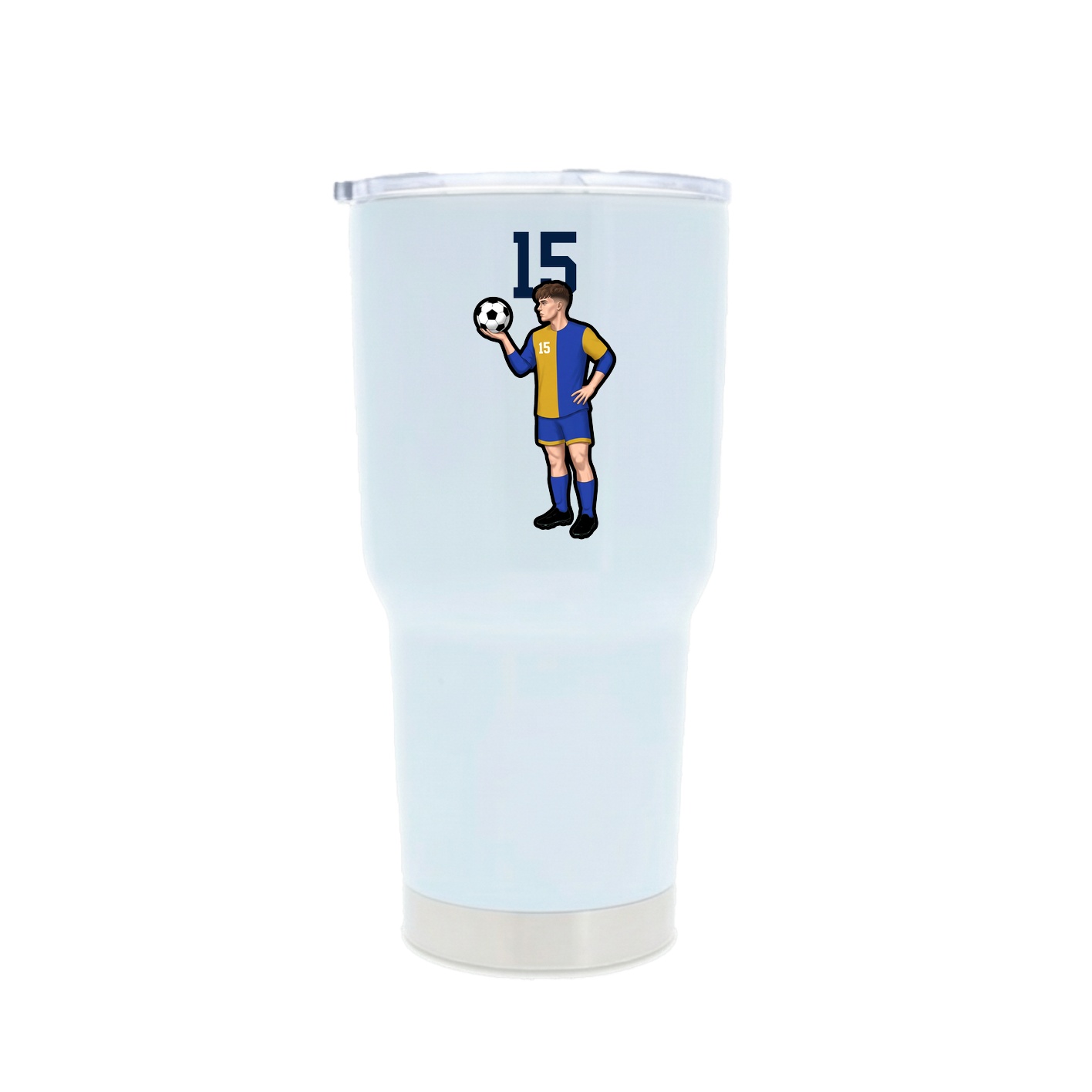 30oz Stainless Steel Tumbler — Number Top in White
