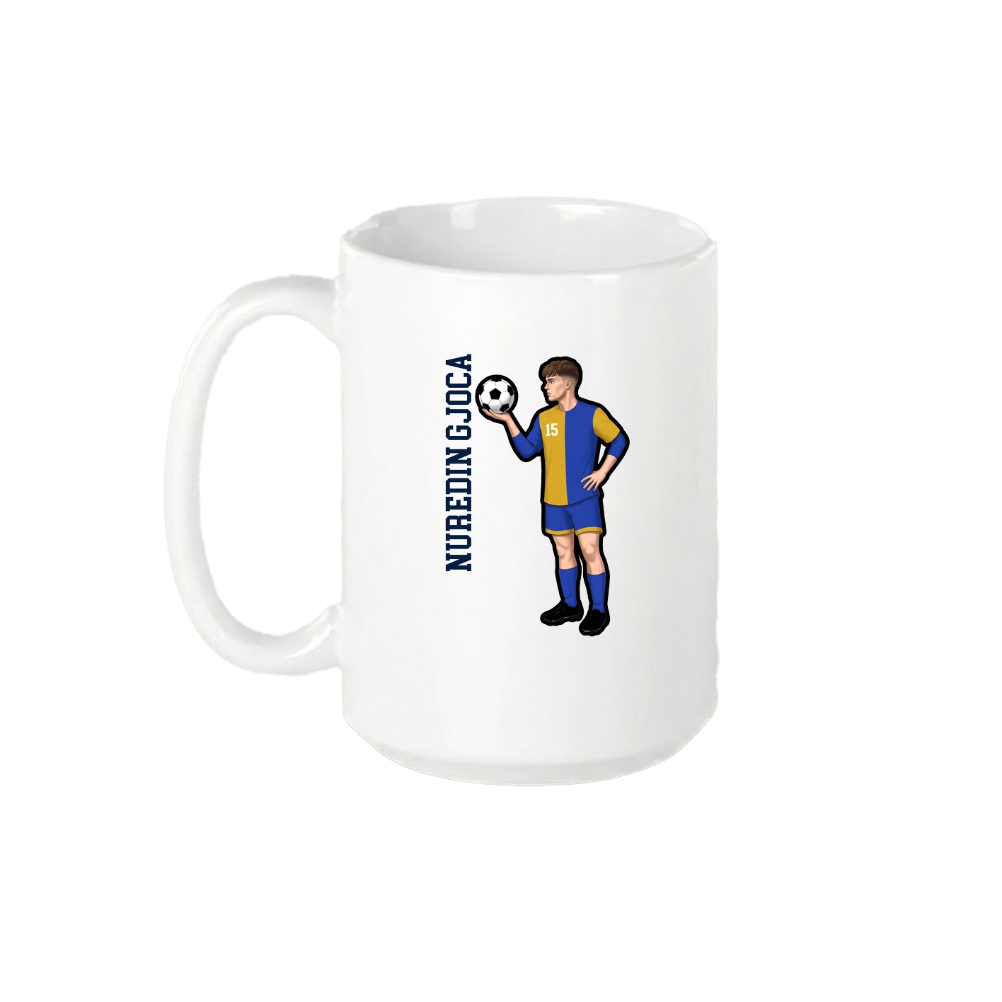 15oz Coffee Mug — Name Vertical in White