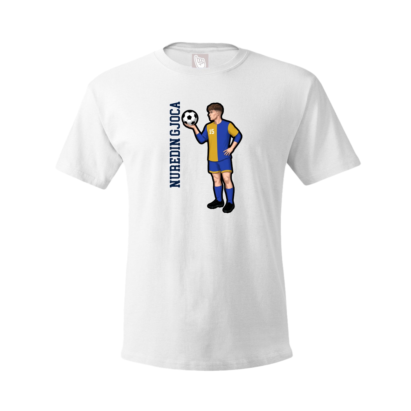 Youth Tee — Name Vertical in White