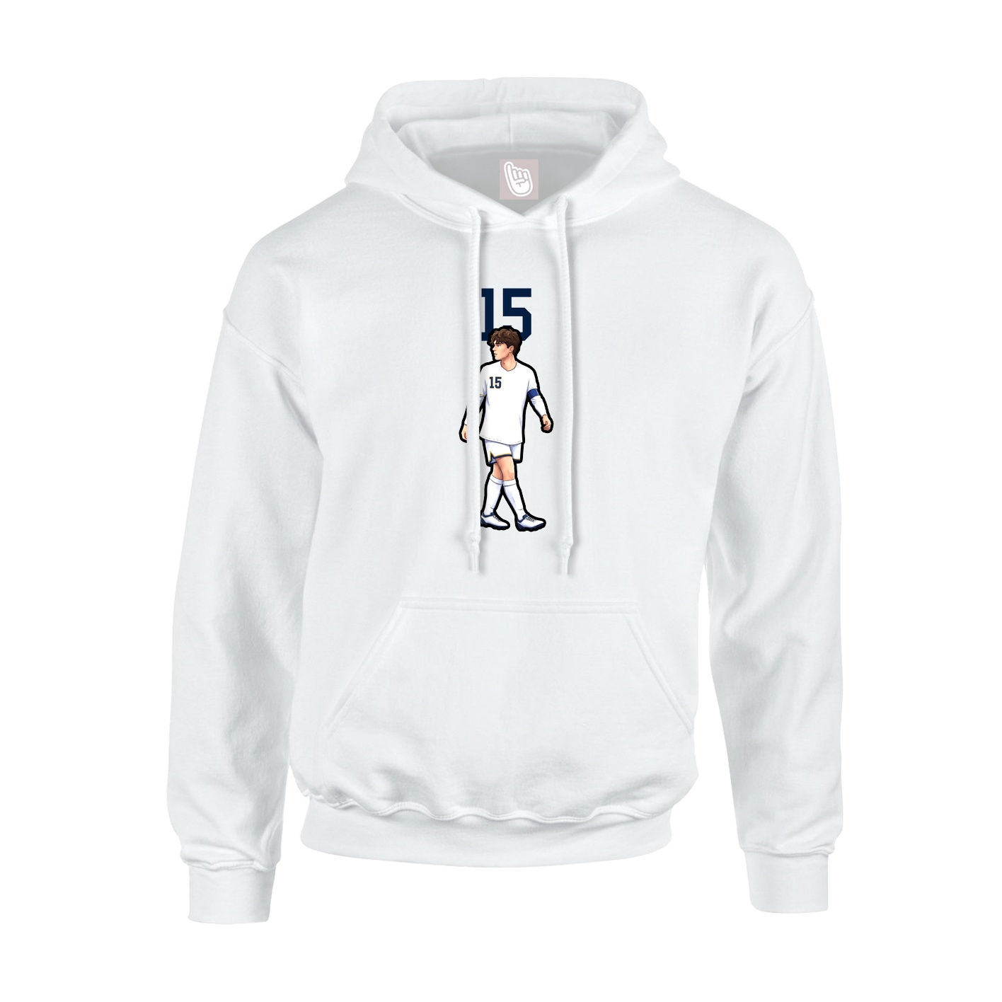 Youth Hoodie — Number Top in White