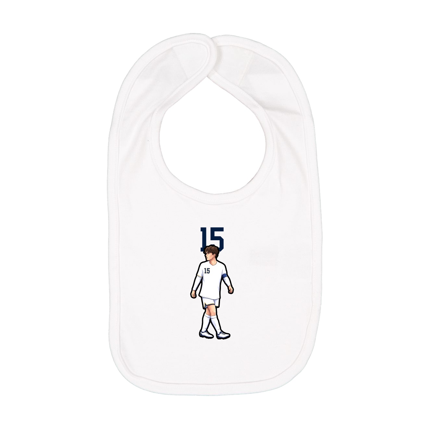 Infant Bib — Number Top in White