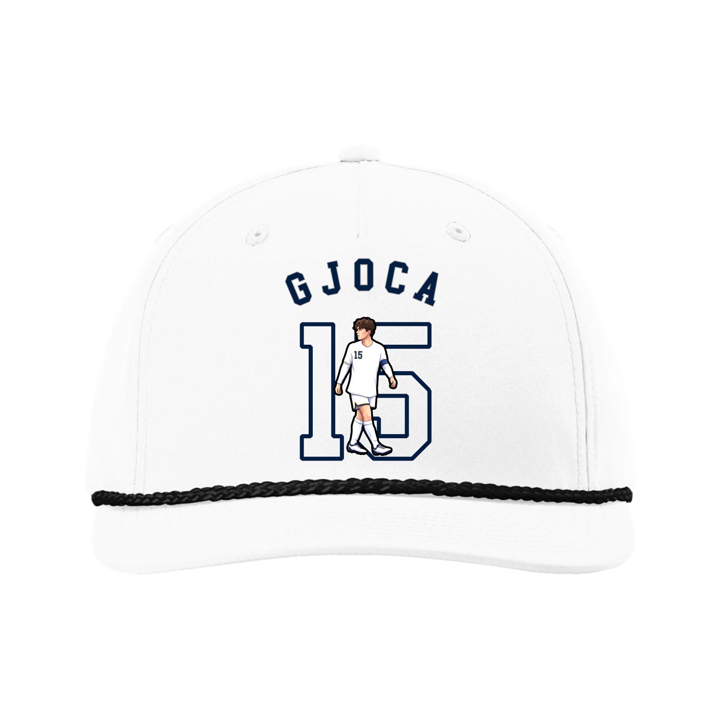 Five-Panel Classic Rope Cap — Shirsey Arch in White