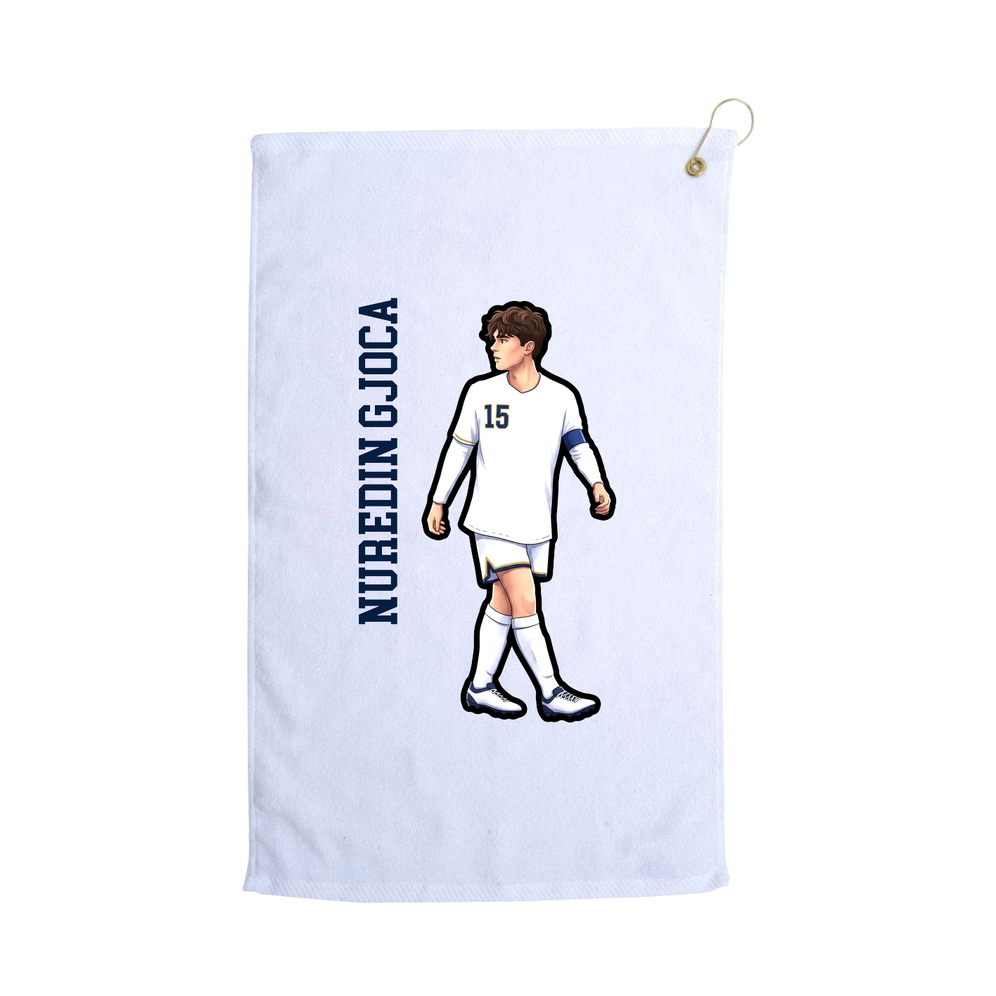 Golf Towel — Name Vertical in White