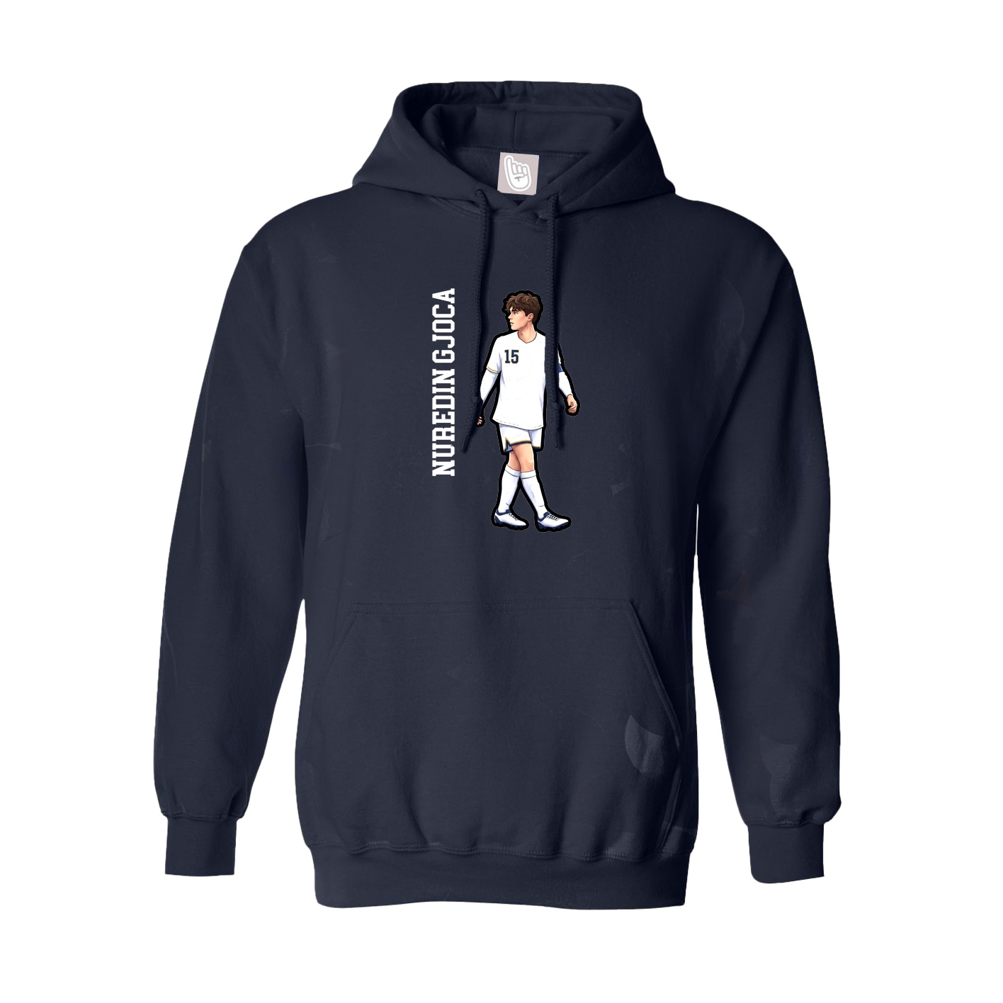 Youth Hoodie — Name Vertical in Navy