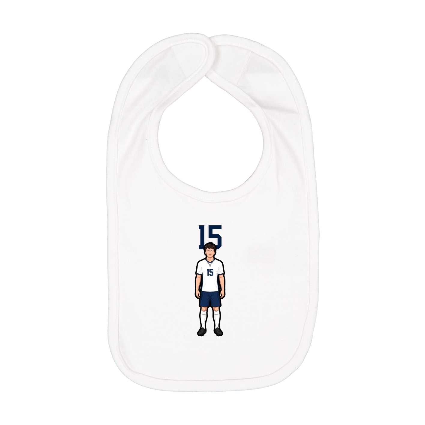 Infant Bib — Number Top in White