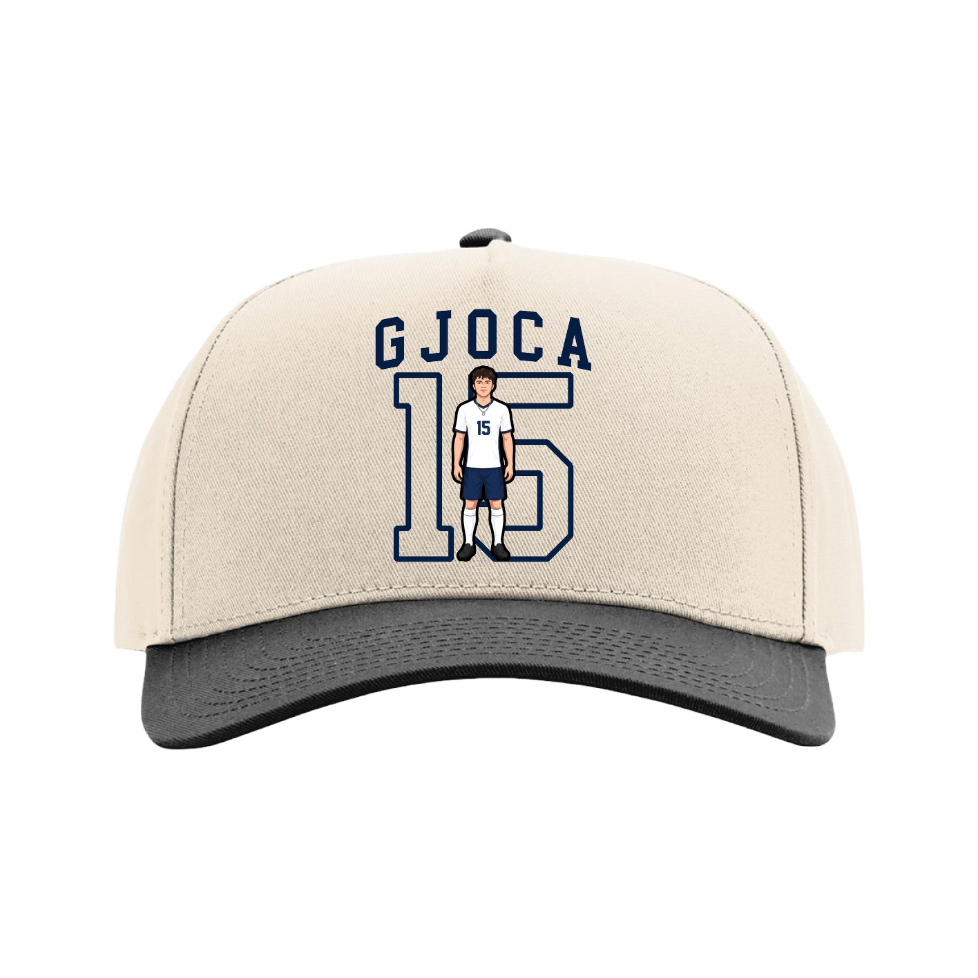 Full Fabric Five-Panel Champ Cap — Shirsey in Cream/Black