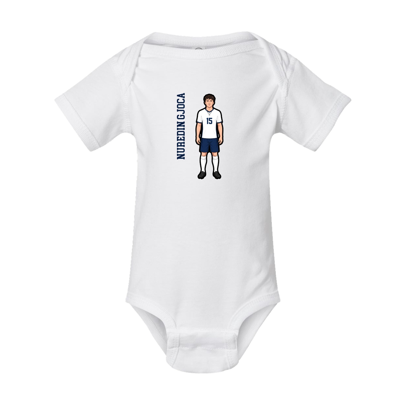Baby Onesie — Name Vertical in White