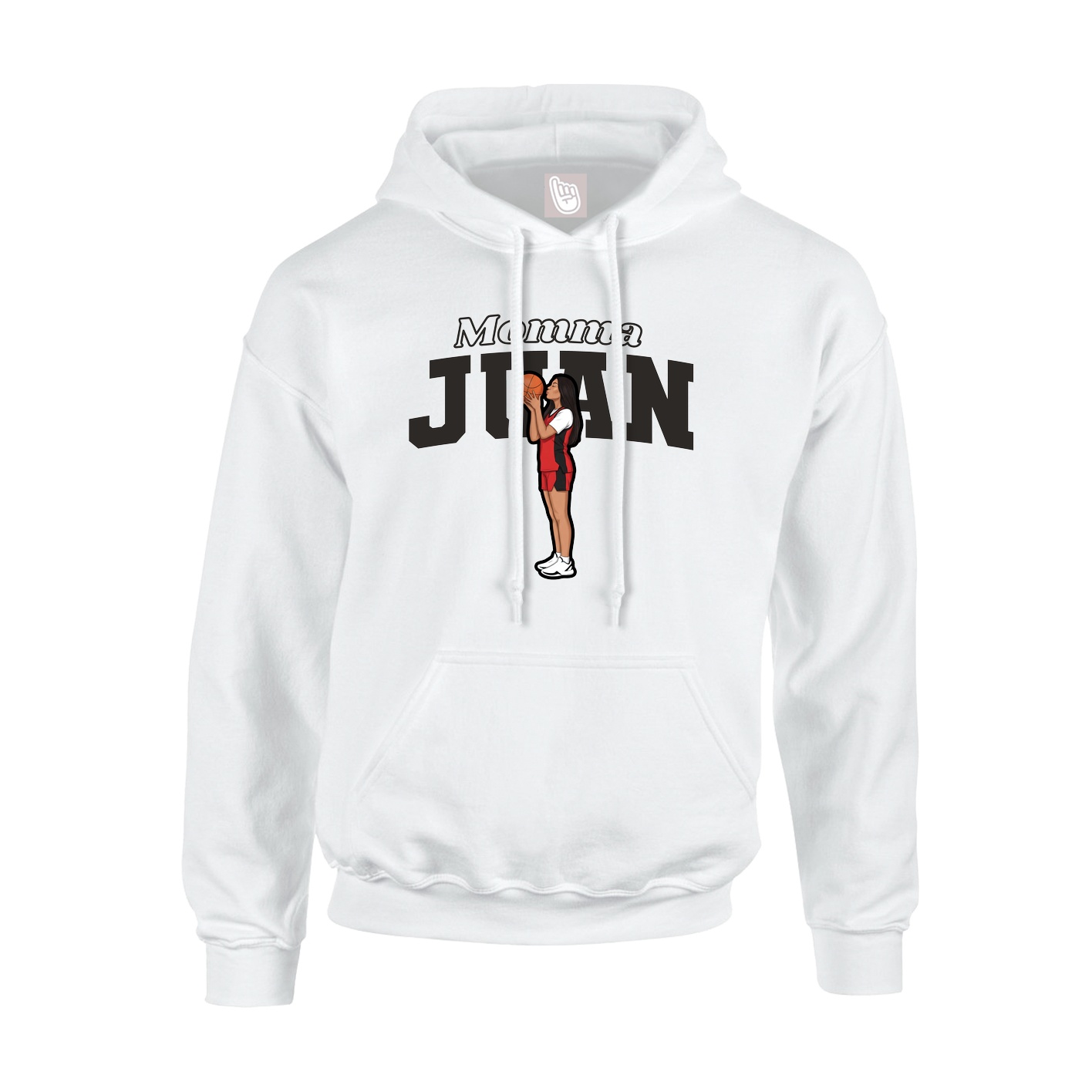 Youth Hoodie — Mothers Day Block in White