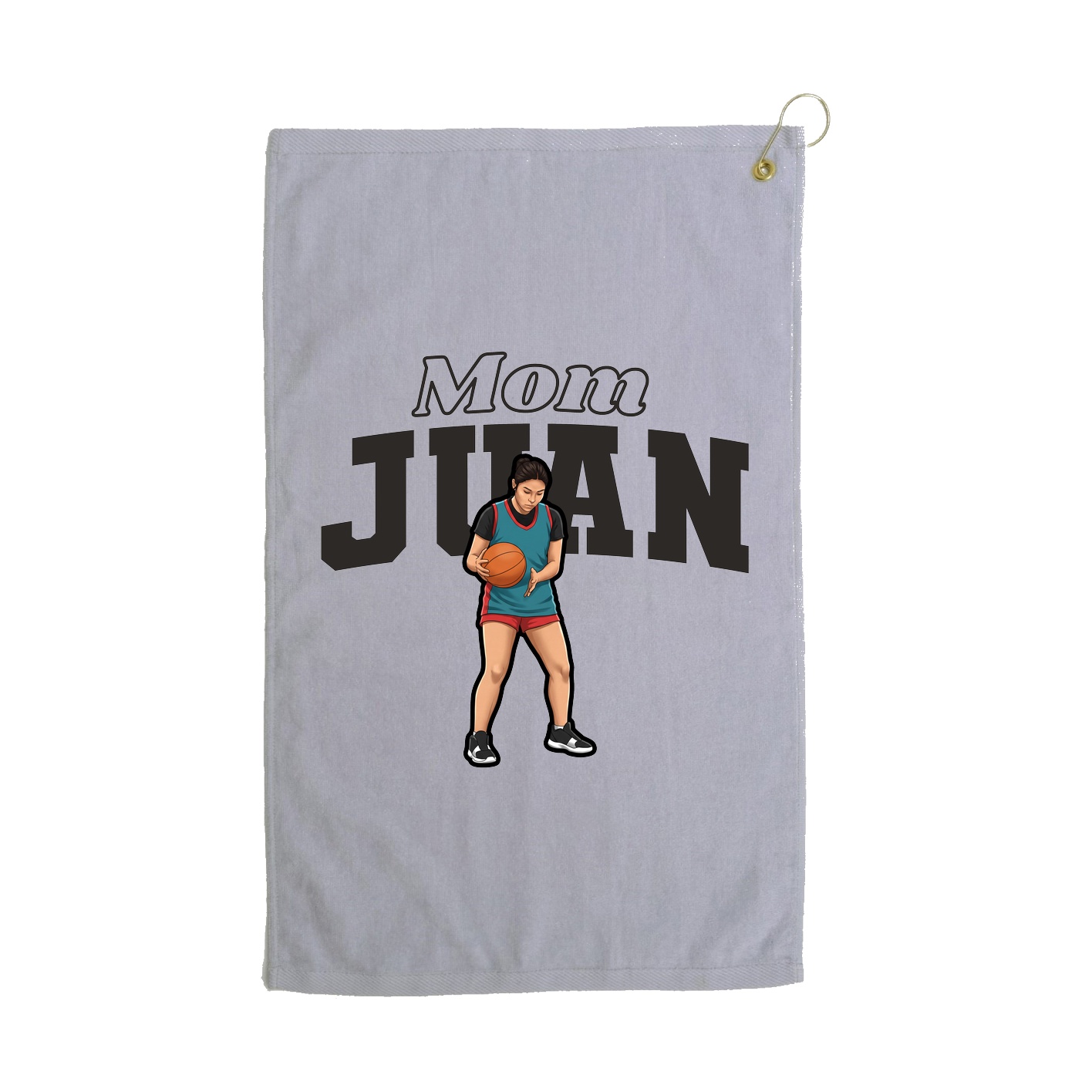 Golf Towel — Mothers Day Block in Grey