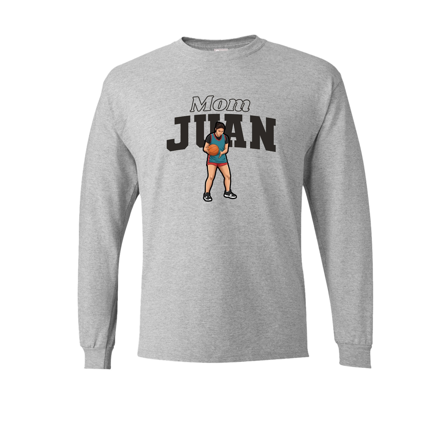 Long Sleeve Tee — Mothers Day Block in Grey