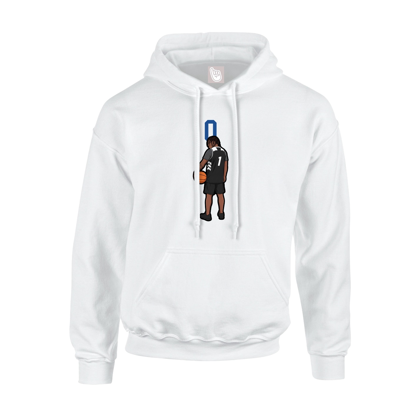 Youth Hoodie — Number Top in White