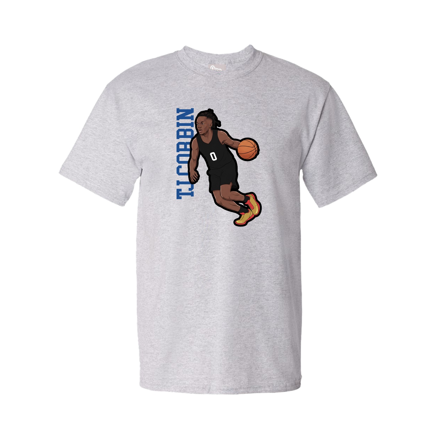 Youth Tee — Name Vertical in Grey