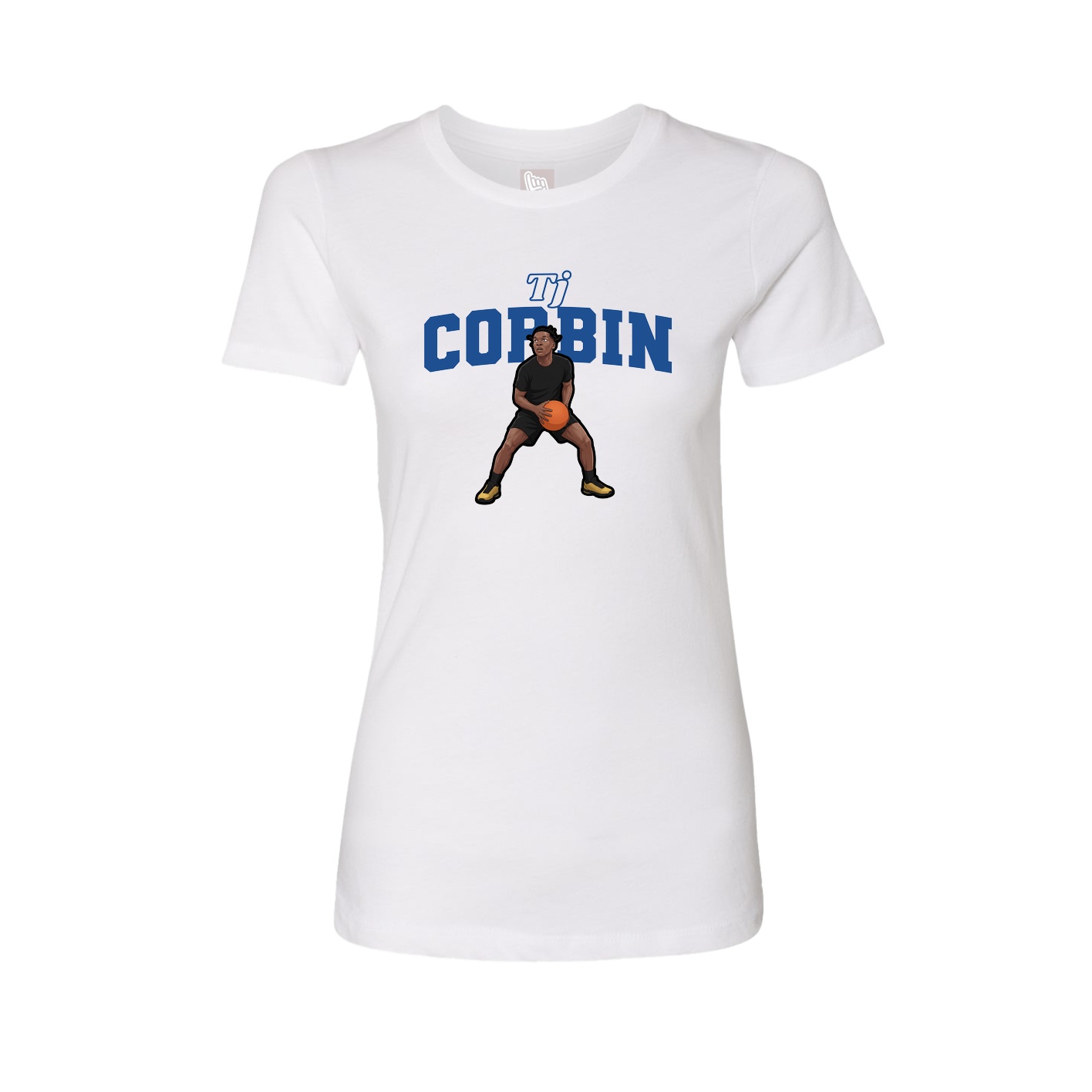 Fitted Women's Tee — Name Arch in White