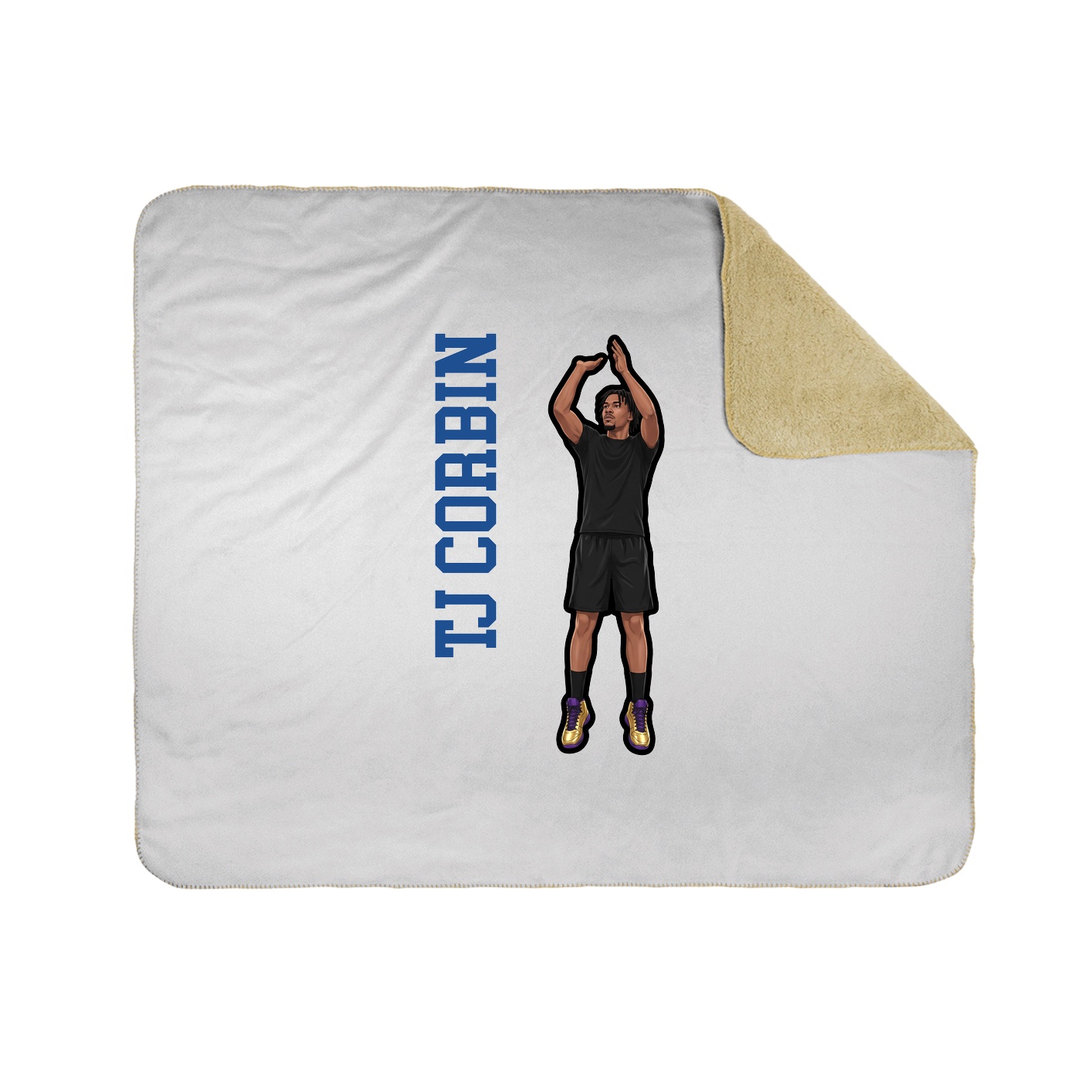 Throw Blanket — Name Vertical in White