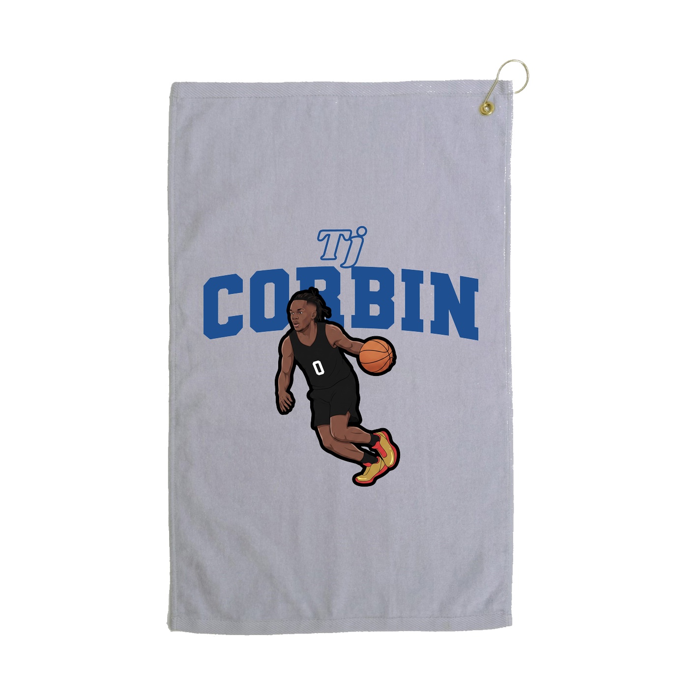 Golf Towel — Name Arch in Grey