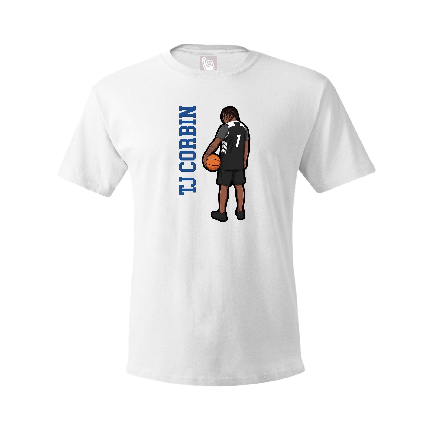 Tee — Name Vertical in White