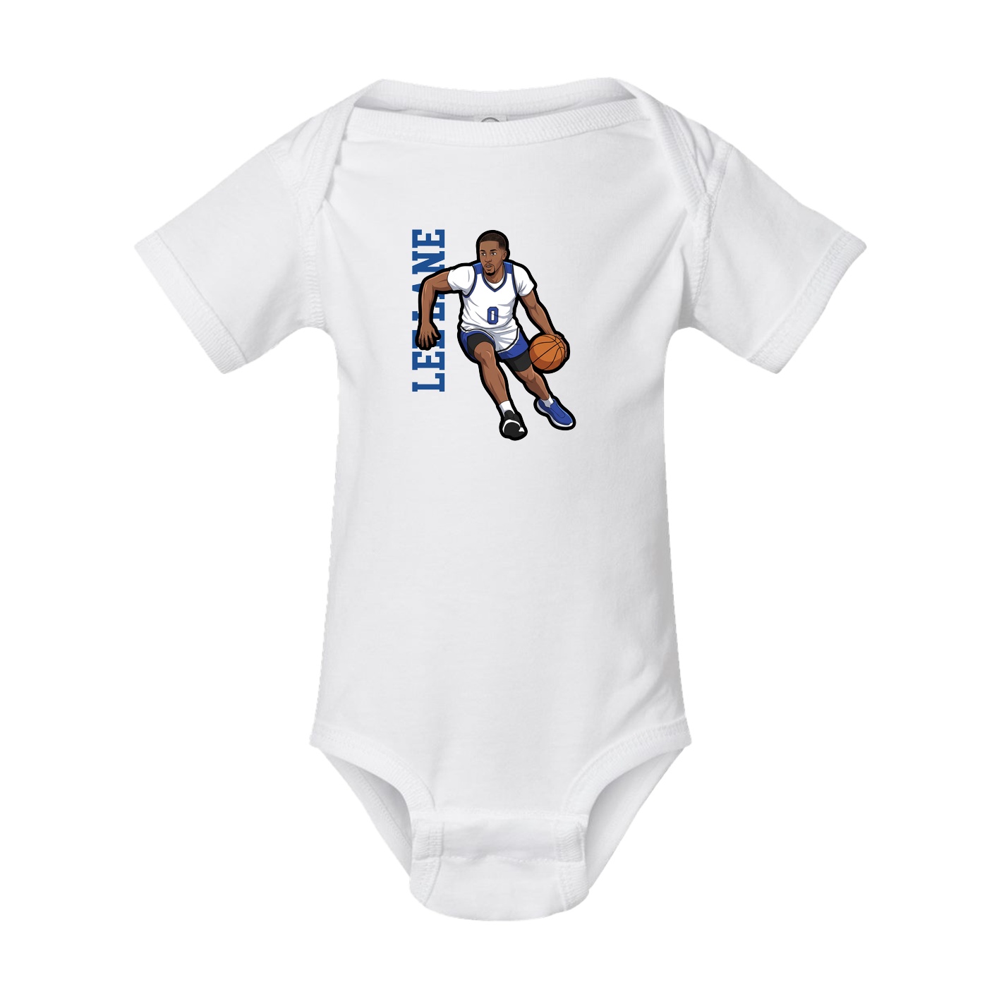 Baby Onesie — Name Vertical in White