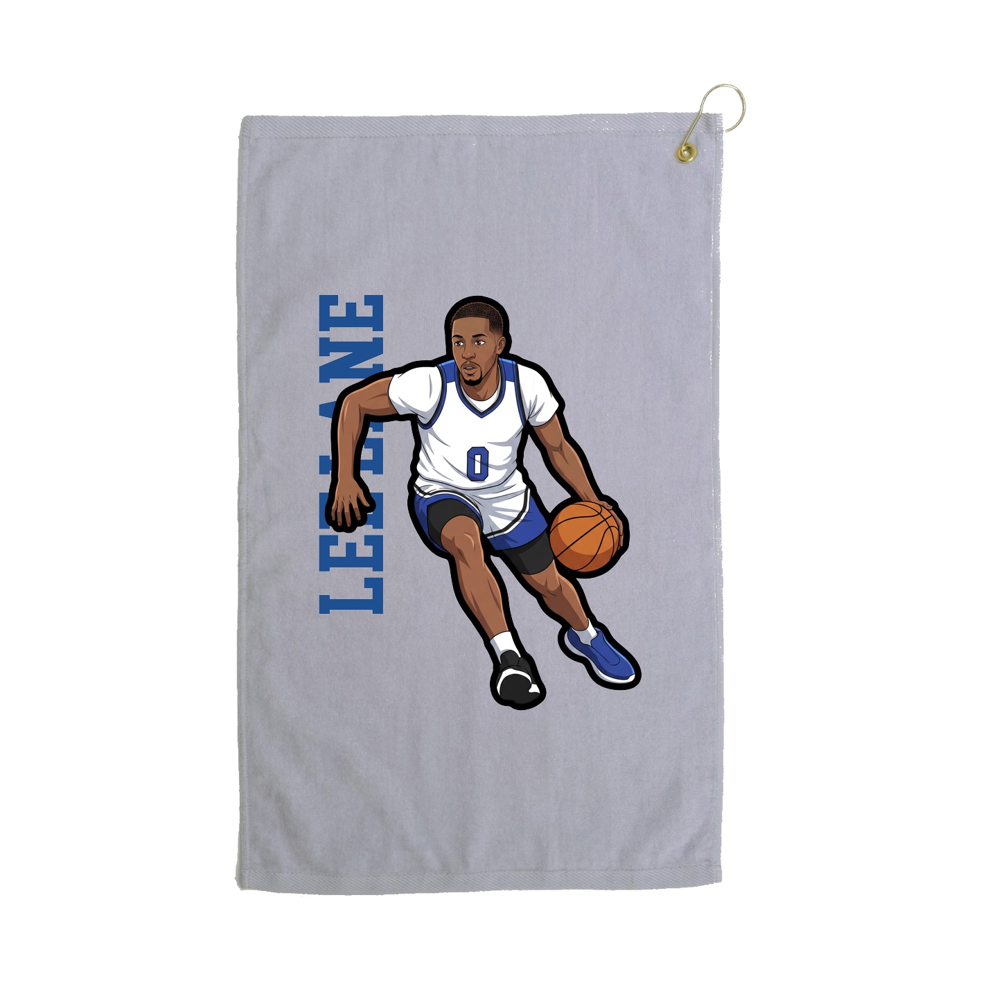 Golf Towel — Name Vertical in Grey