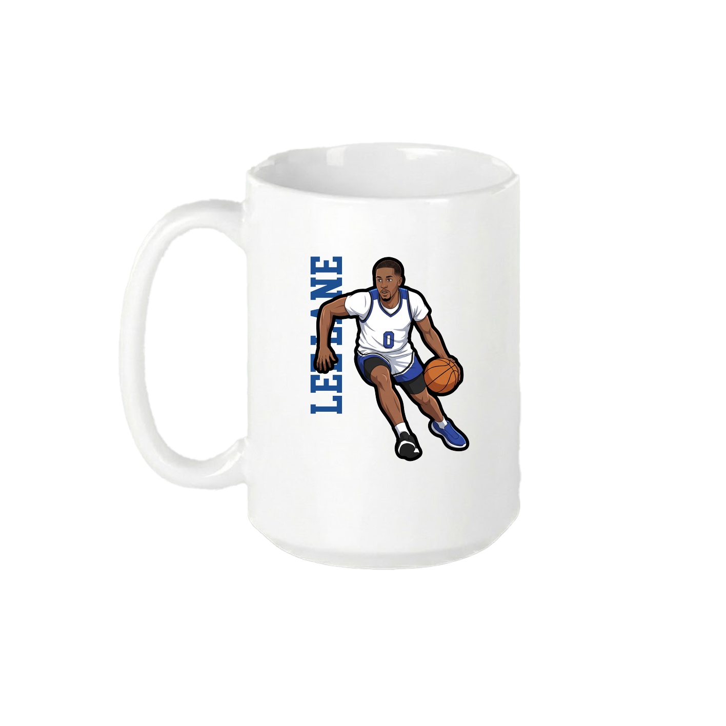 15oz Coffee Mug — Name Vertical in White