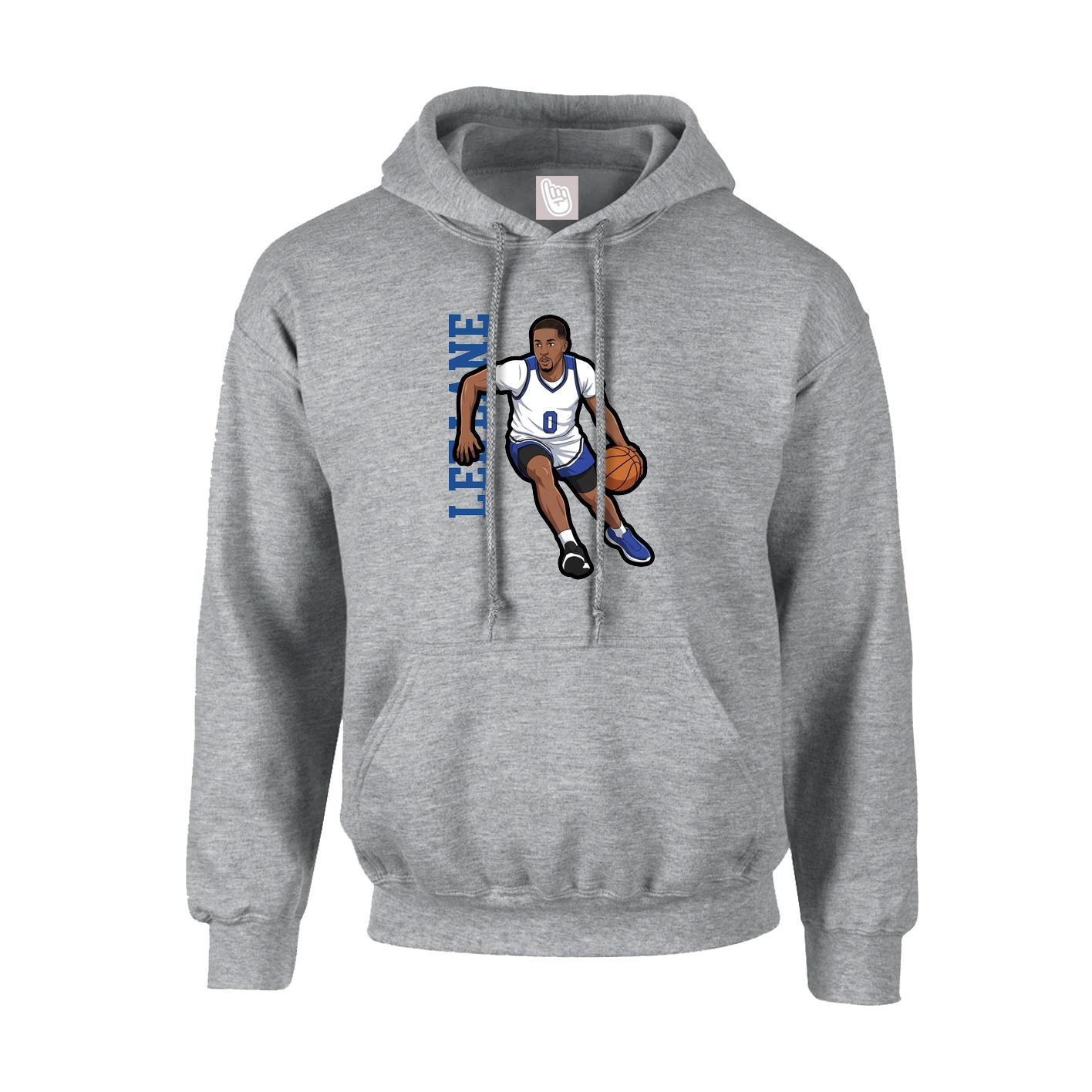 Hoodie — Name Vertical in Grey