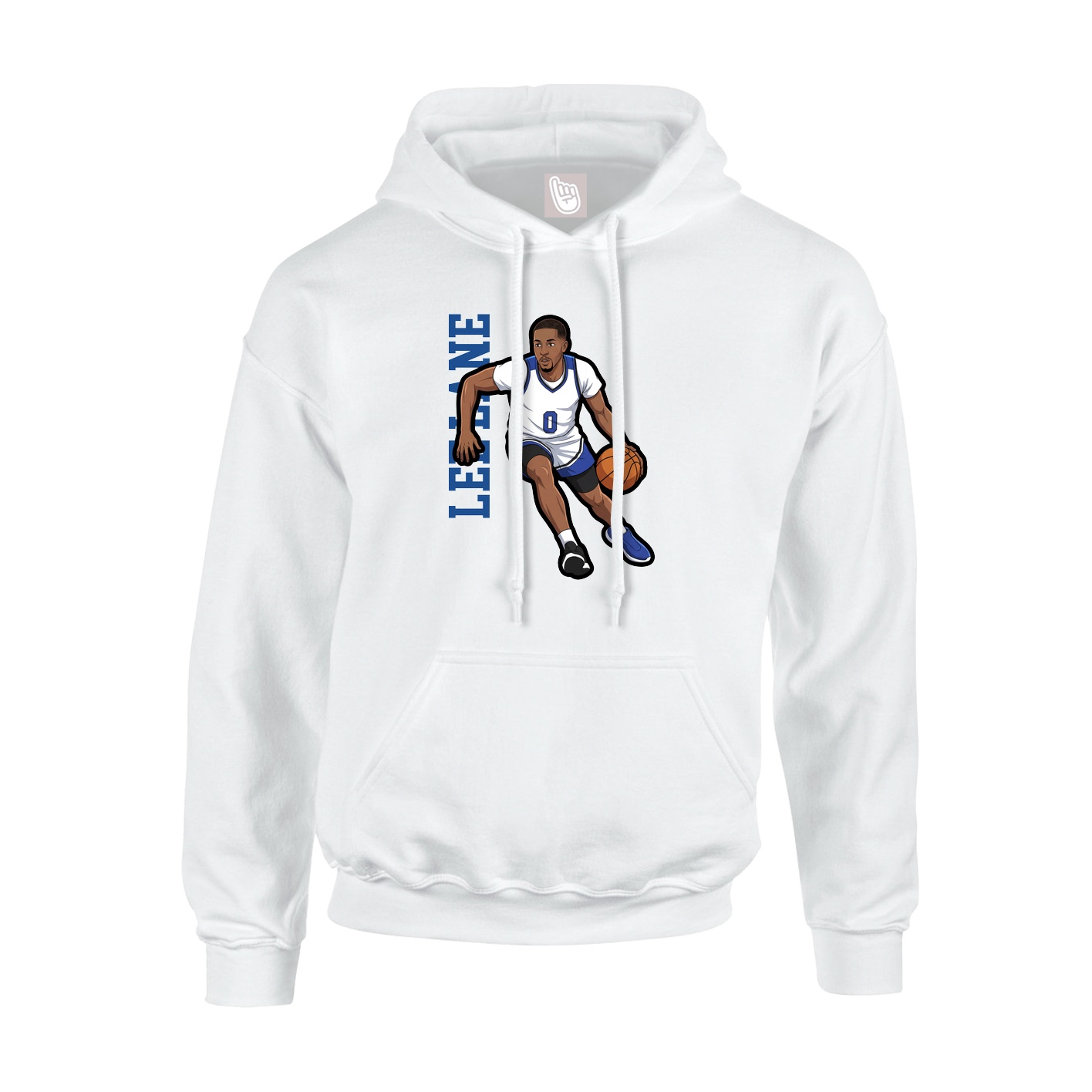 Youth Hoodie — Name Vertical in White