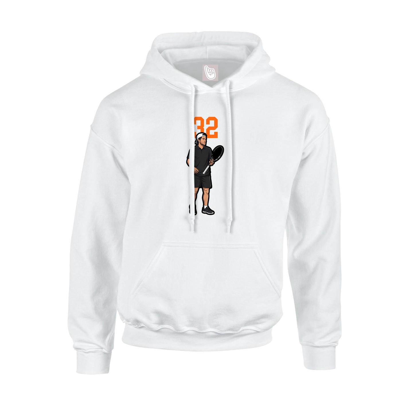 Youth Hoodie — Number Top in White