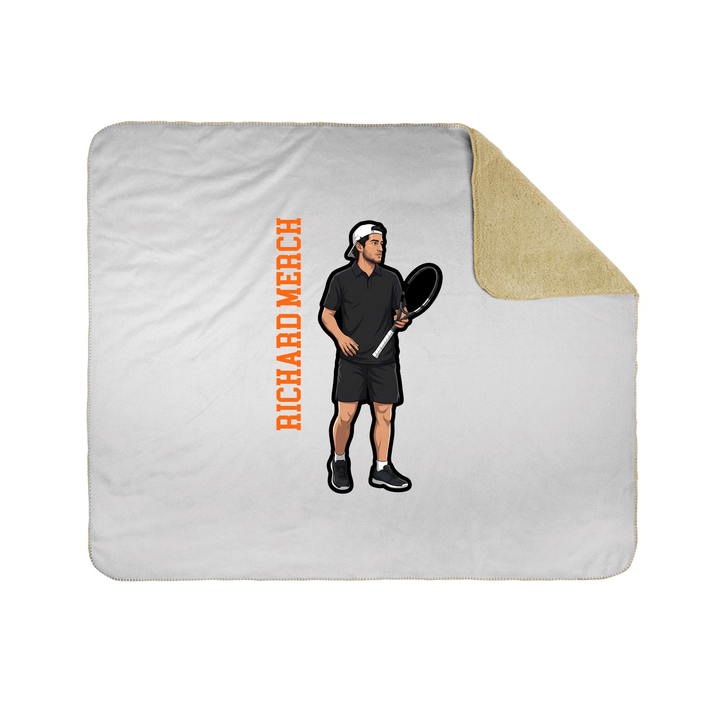 Throw Blanket — Name Vertical in White