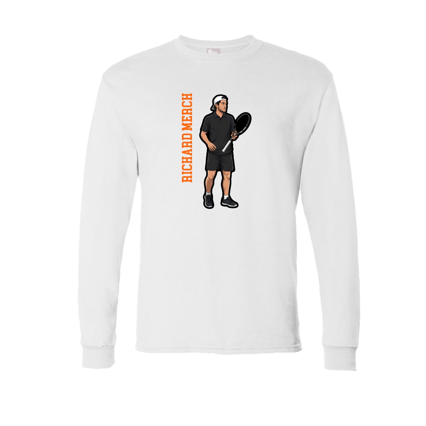 Long Sleeve Tee — Name Vertical in White