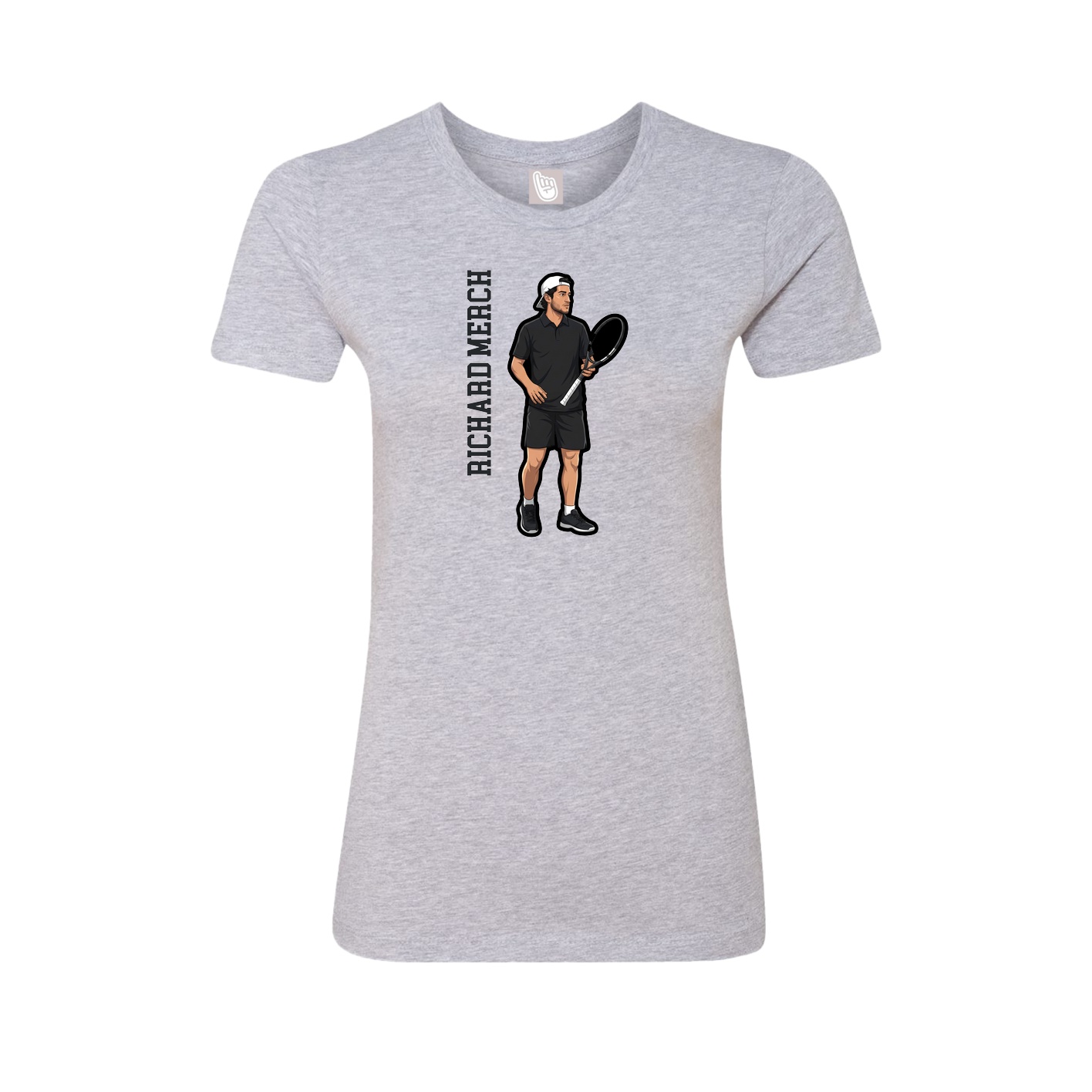 Womens Tee — Name Vertical in Grey