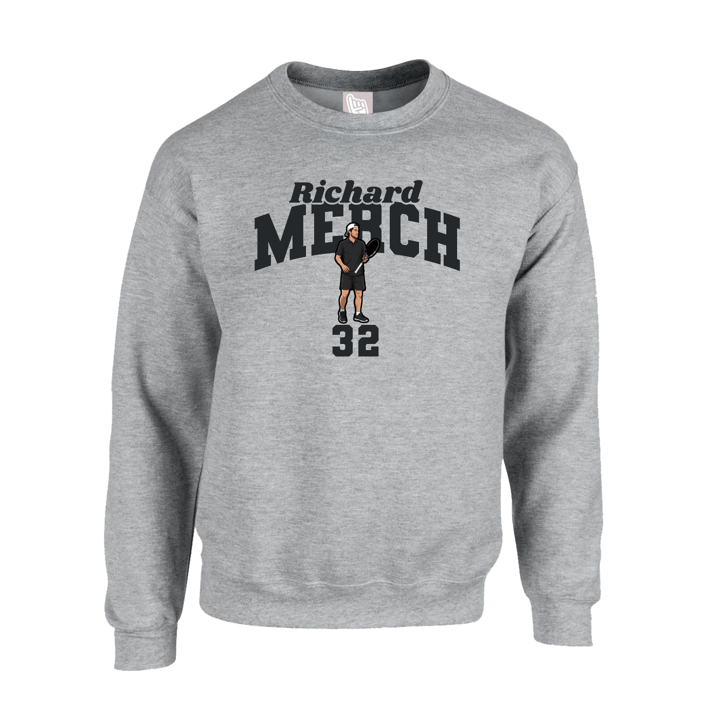Fleece Crew — Signature Arch in Grey