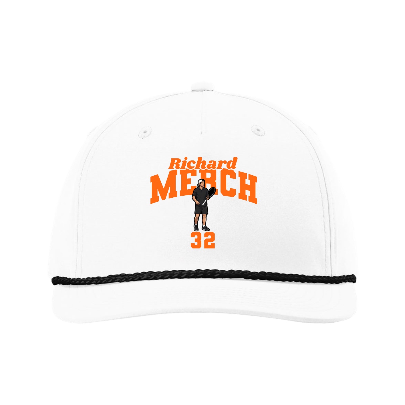 Five-Panel Classic Rope Cap — Signature Arch in White