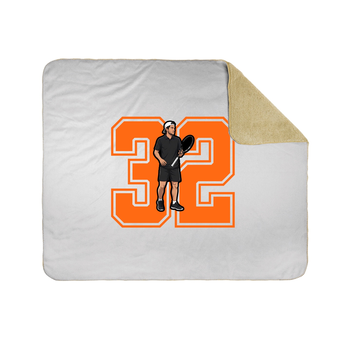 Throw Blanket — Number in White