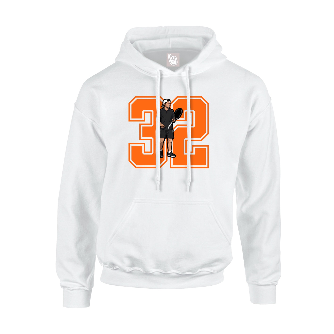 Hoodie — Number in White