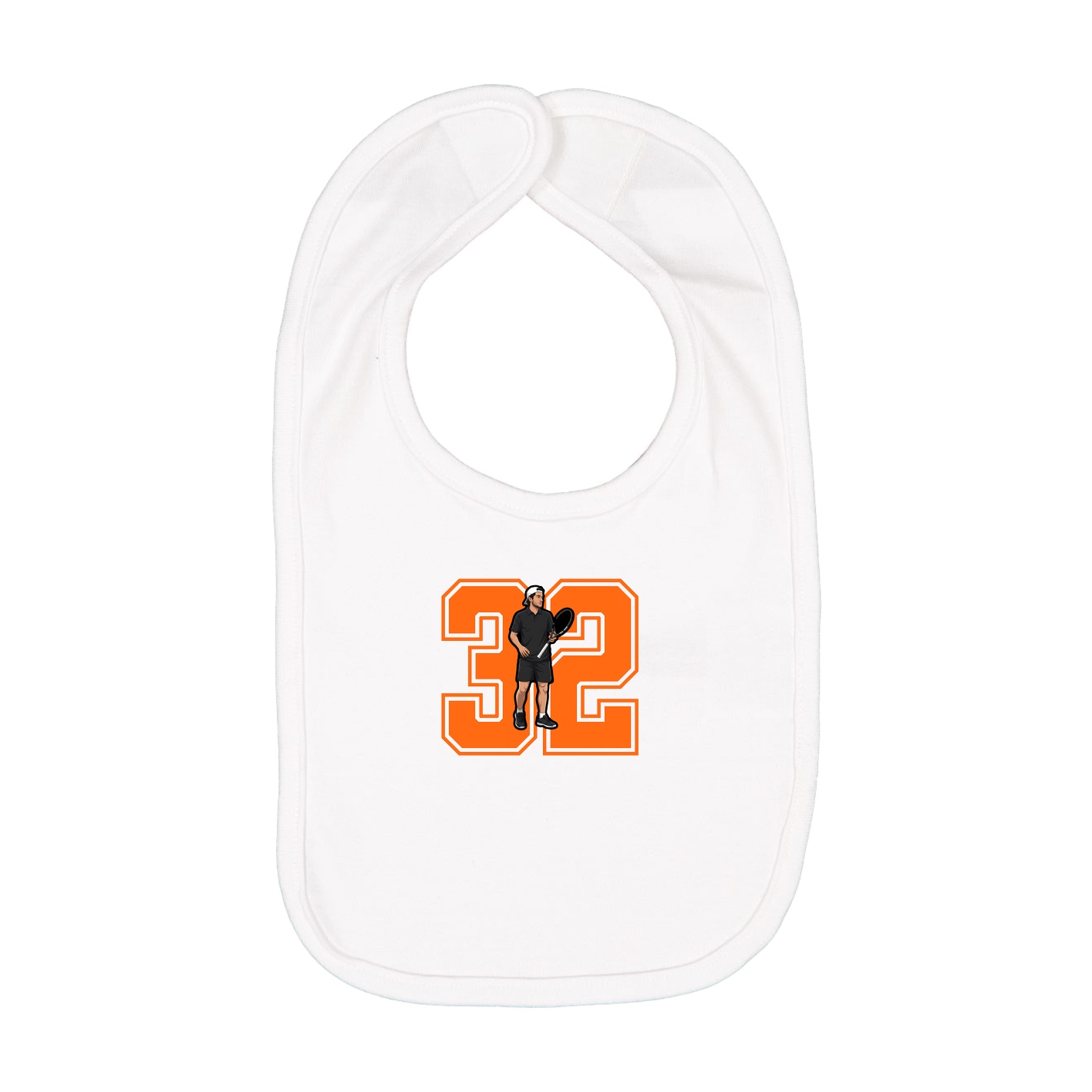 Infant Bib — Number in White