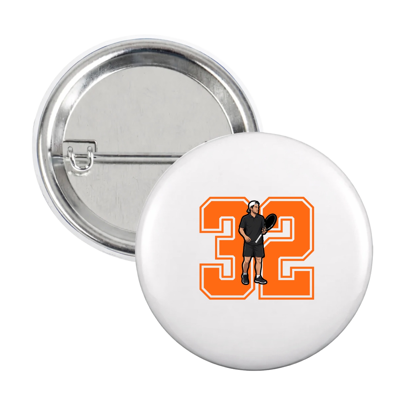 Game Day Button — Number in White
