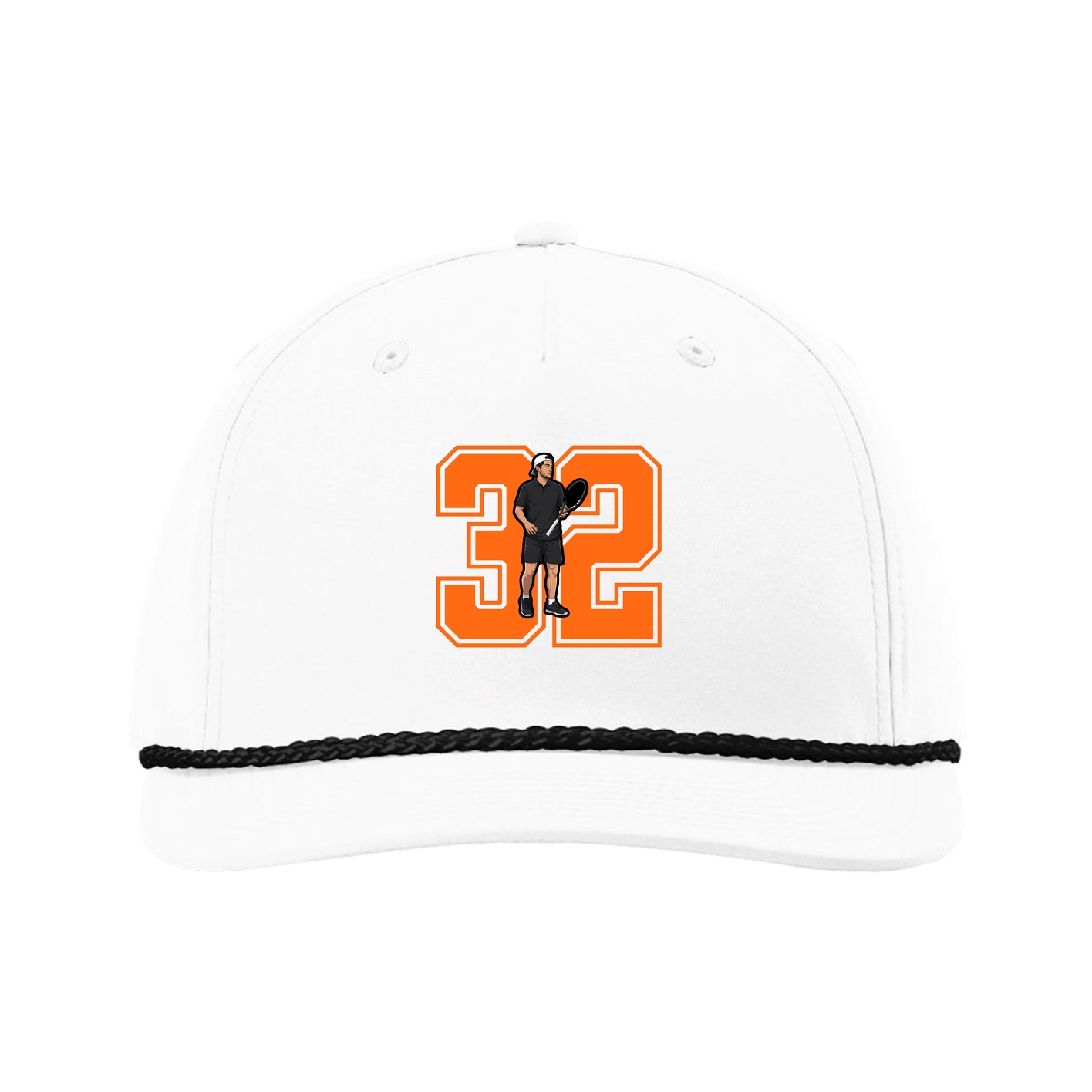 Five-Panel Classic Rope Cap — Number in White