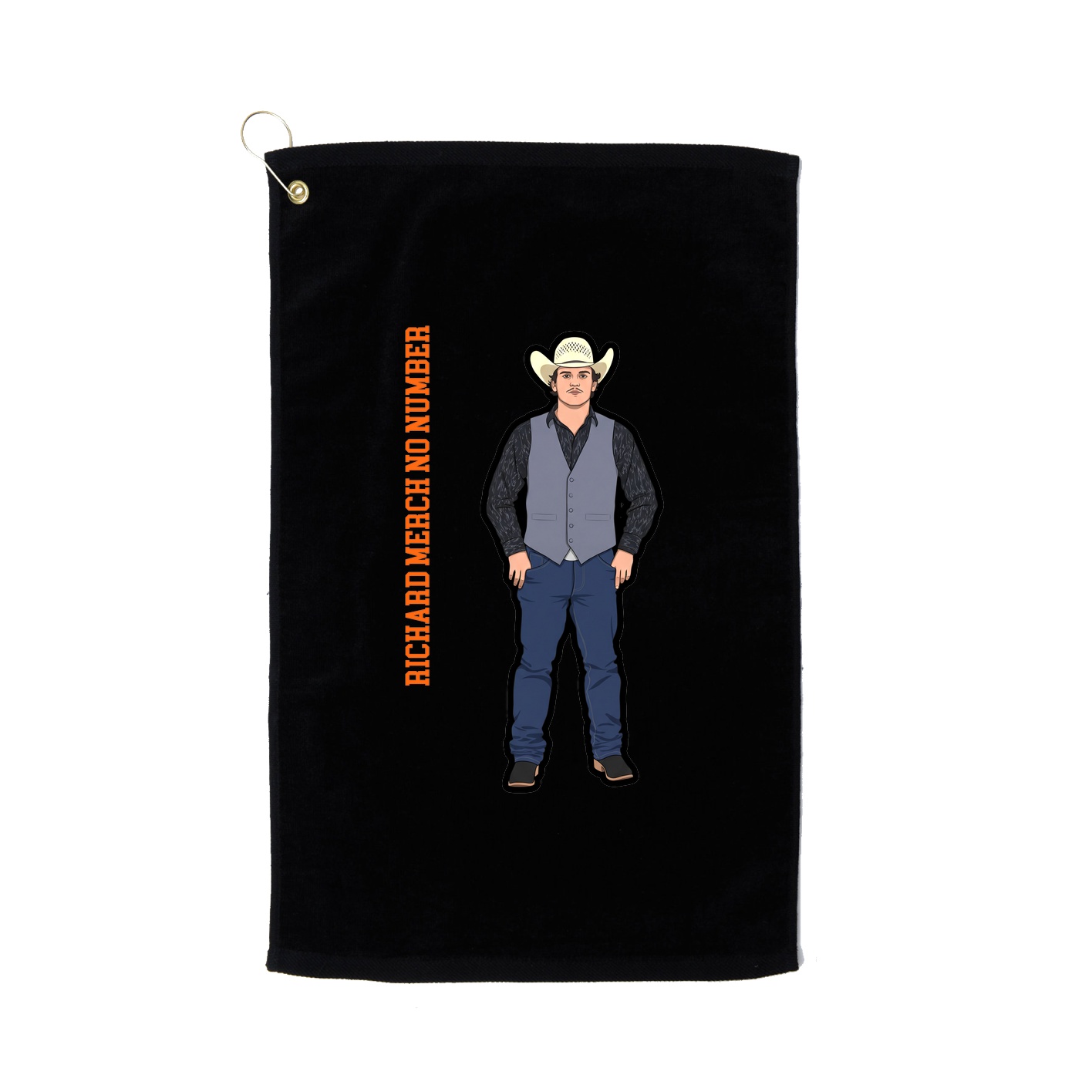 Golf Towel — Name Vertical in Black