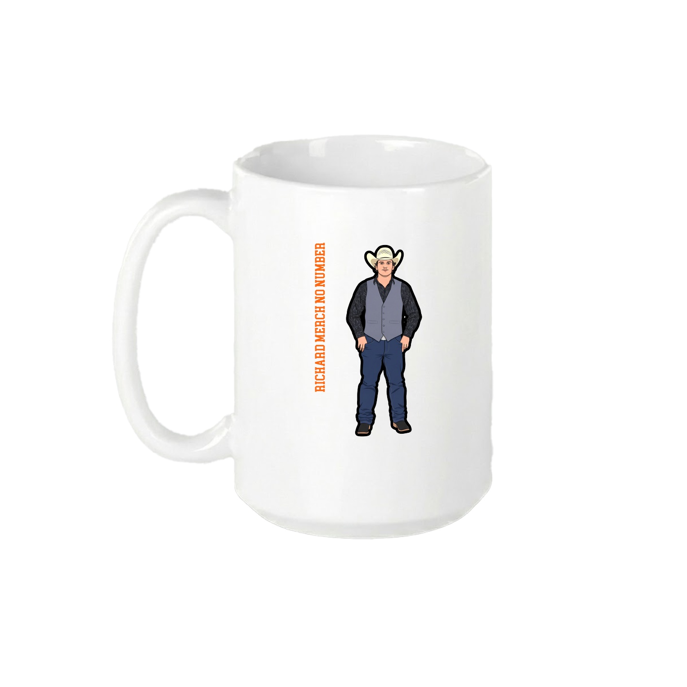15oz Coffee Mug — Name Vertical in White