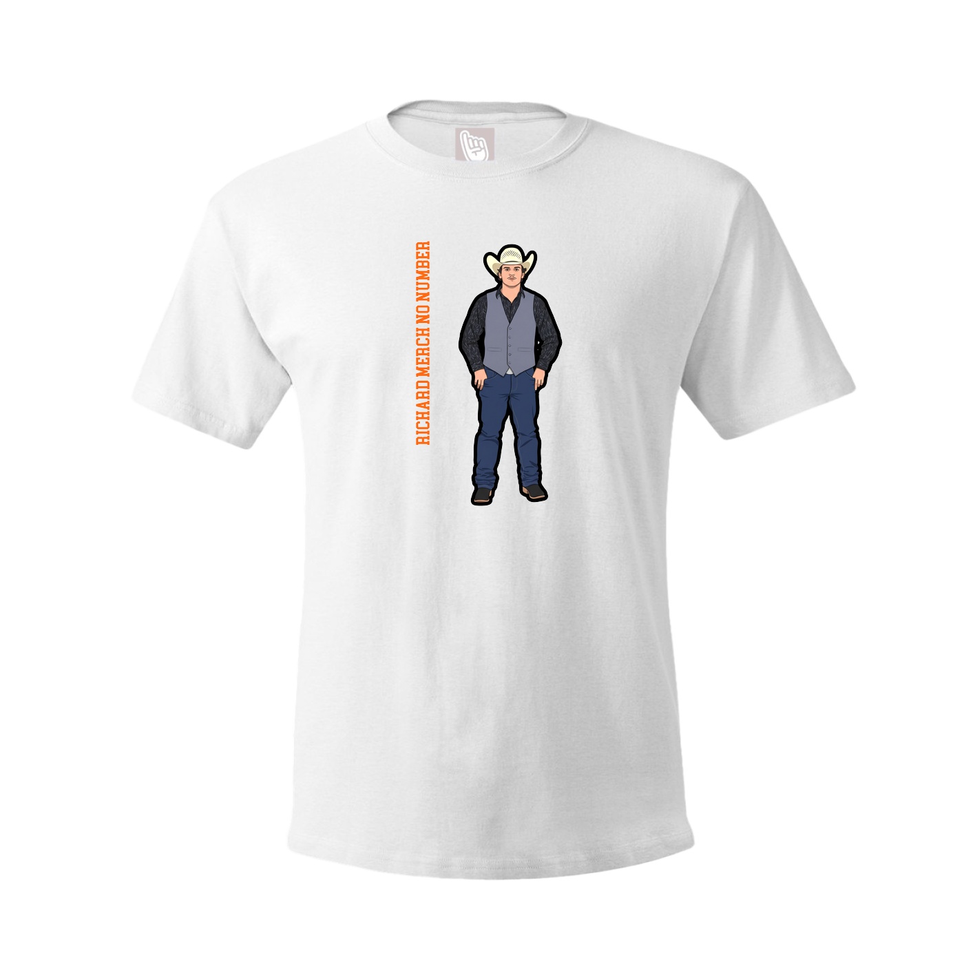 Tee — Name Vertical in White