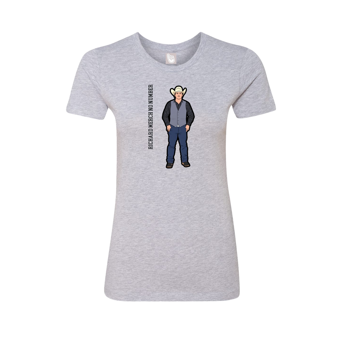 Womens Tee — Name Vertical in Grey