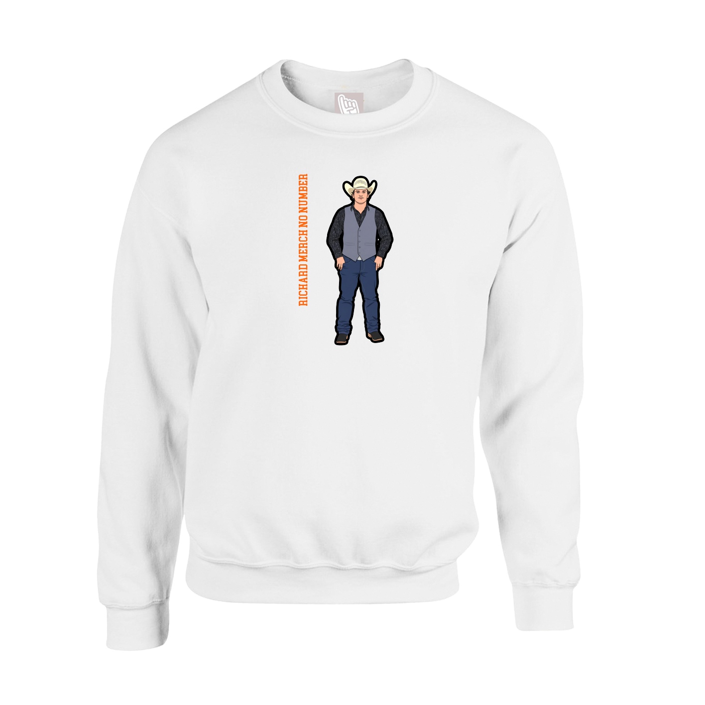Fleece Crew — Name Vertical in White