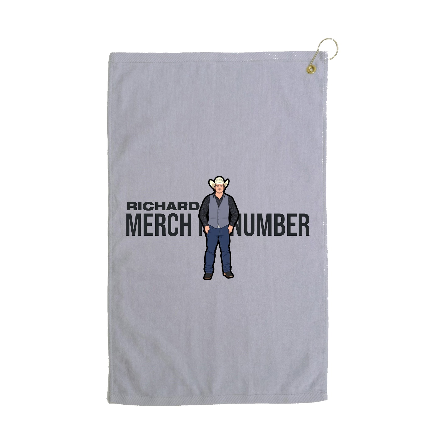 Golf Towel — Player Name in Grey