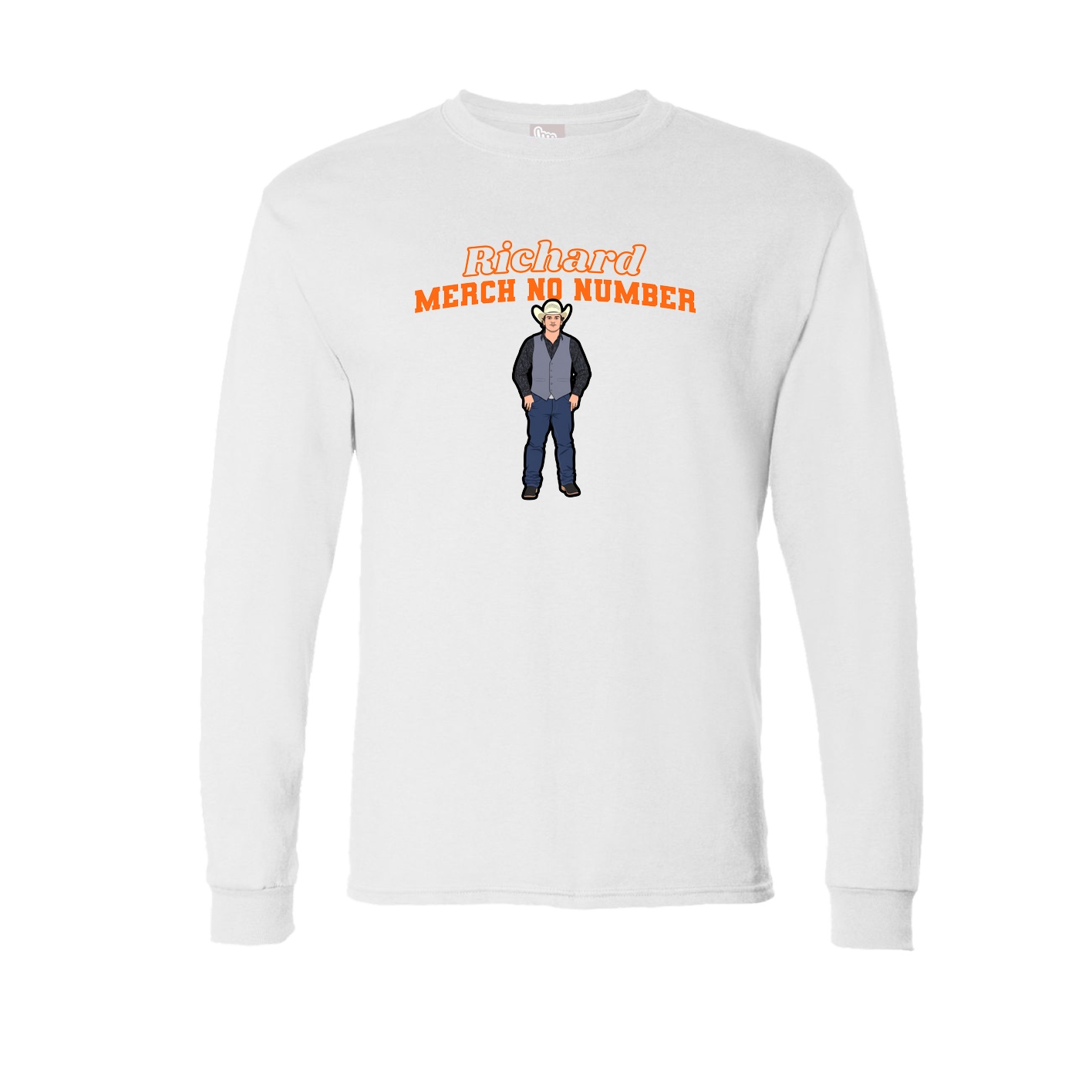 Long Sleeve Tee — Name Arch in White