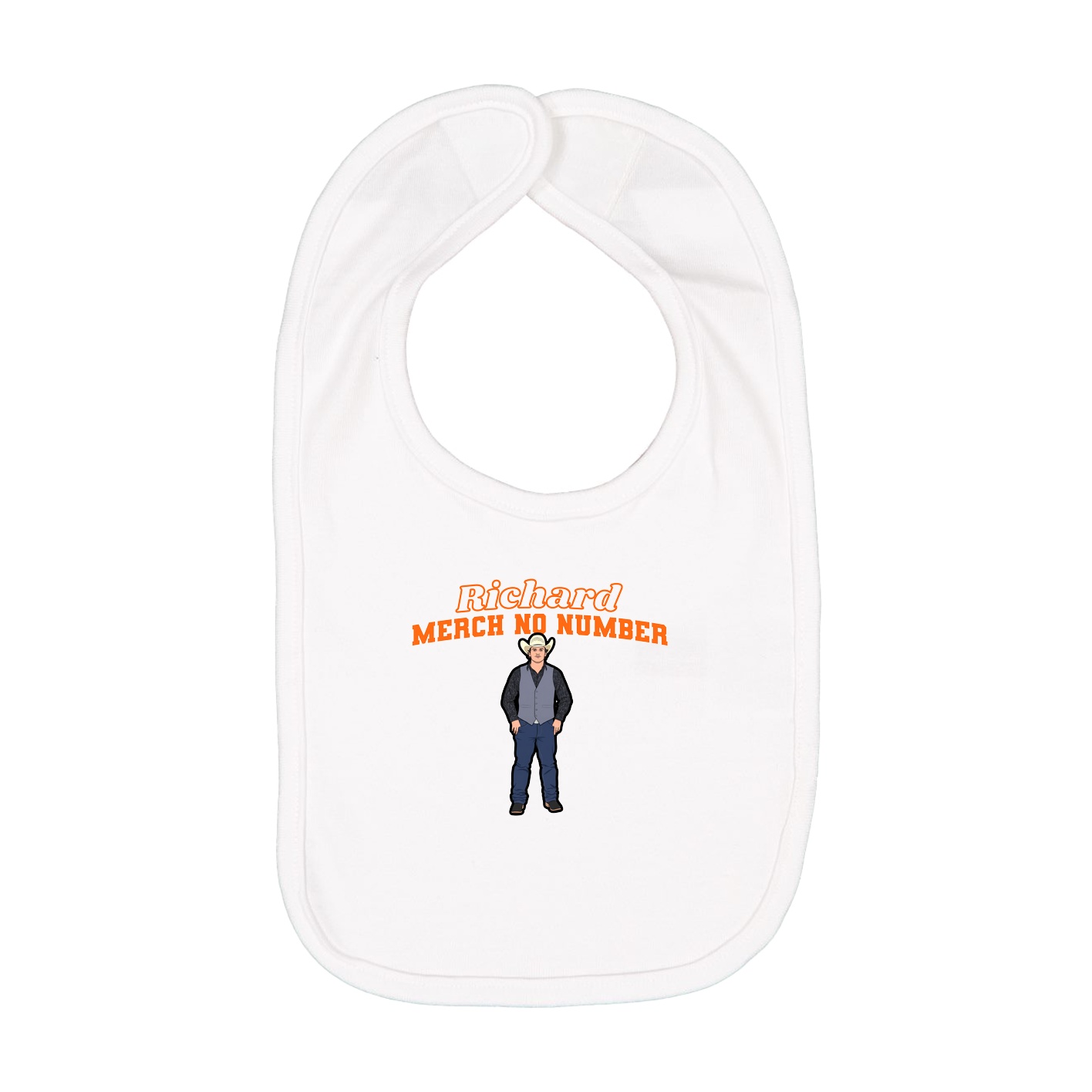 Infant Bib — Name Arch in White