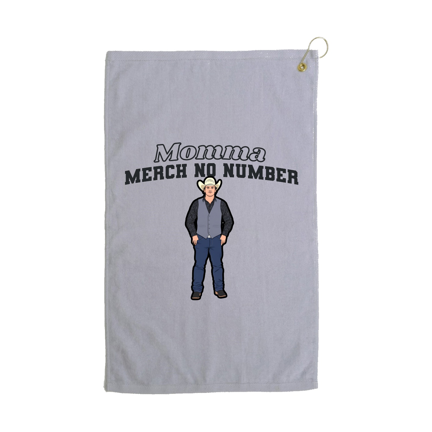 Golf Towel — Name Arch in Grey